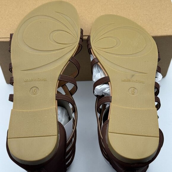 Journey Womens Hanni Brown Gladiator Strappy Sandals Back Zipper Size 6 - Picture 5 of 7